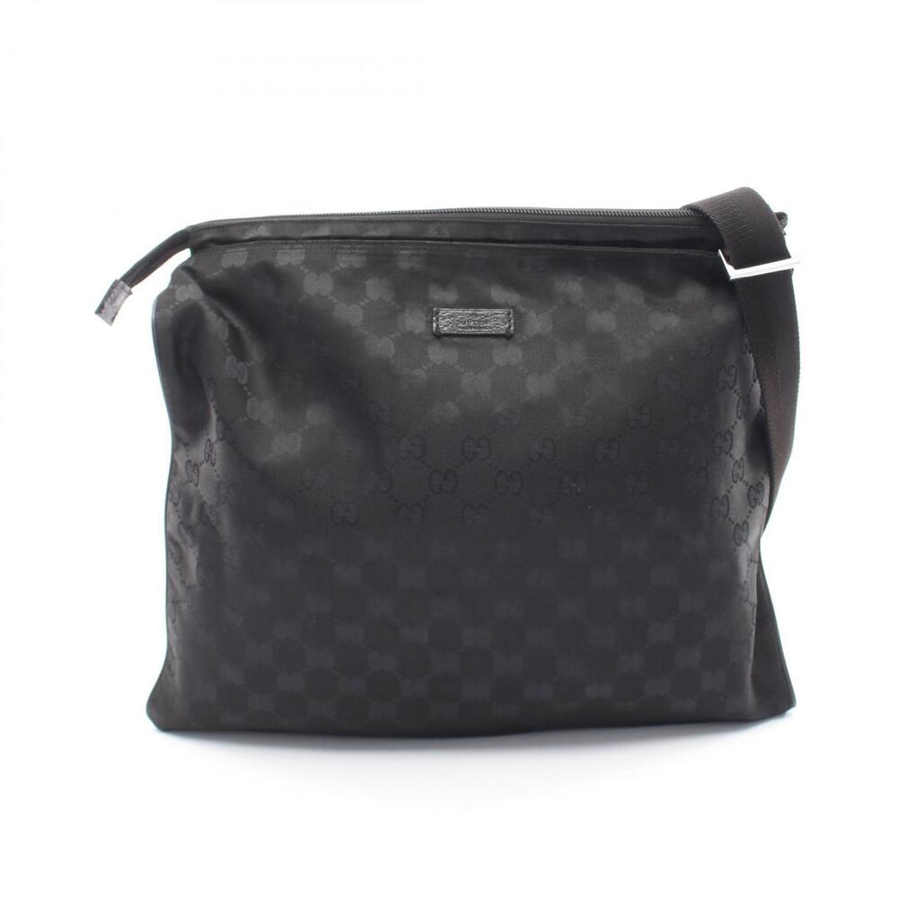 Gucci GG shoulder bag canvas leather black